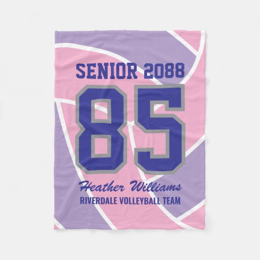Senior Volleybalteam Aangepaste Naam Rugnummer Fleece Deken (Voorkant)