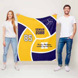 Senior Volleybalteam Aangepaste Tekst en Kleur Fleece Deken