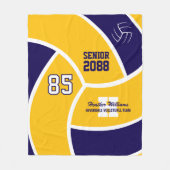 Senior Volleybalteam Aangepaste Tekst en Kleur Fleece Deken (Voorkant)