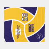 Senior Volleybalteam Aangepaste Tekst en Kleur Fleece Deken (Voorkant (Horizontaal))