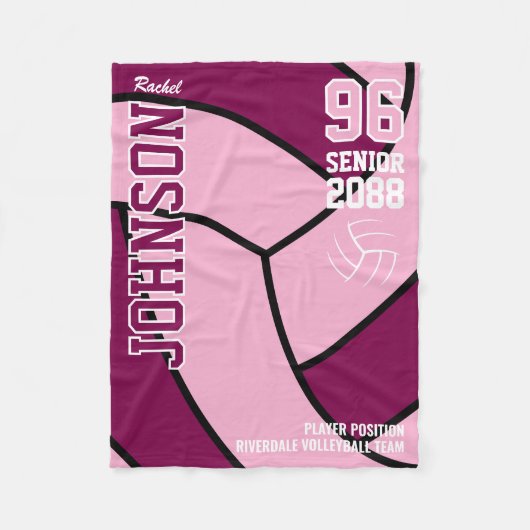 Senior Volleybalteam Geschenk Aangepaste Kleur  Fleece Deken (Voorkant)