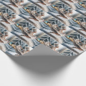 Senior vrouw springen op een straat vent cadeaupapier (Hoek)