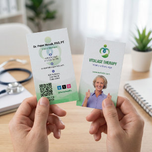 Senior Wellness Therapie Modern Groene Portret Visitekaartje