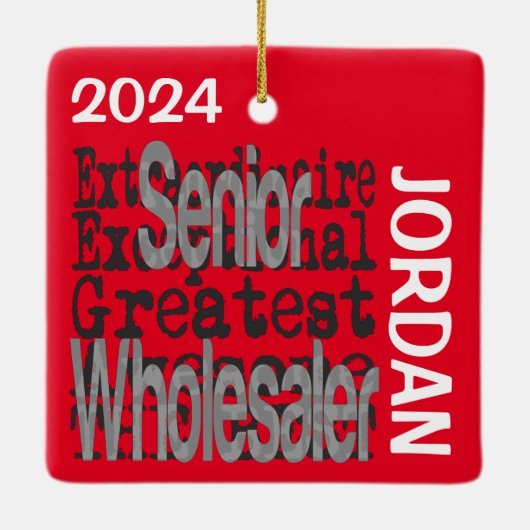 Senior Wholesaler Extraordinaire CUSTOM Keramisch Ornament (Achterkant)