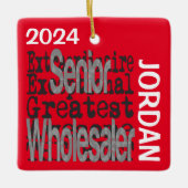 Senior Wholesaler Extraordinaire CUSTOM Keramisch Ornament (Voorkant)