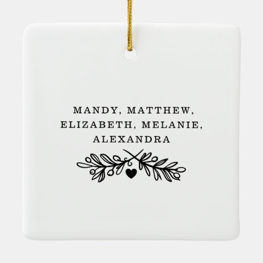 Senior Year Elegant Script 6 Photo Grid Collage Keramisch Ornament (Achterkant)