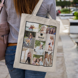 Senior Year Friends Fotocollage 2025 Afstuderen Tote Bag
