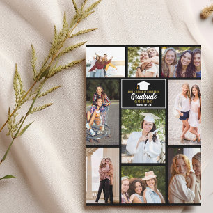 Senior Year Friends Photo Collage Afstuderen Kaart