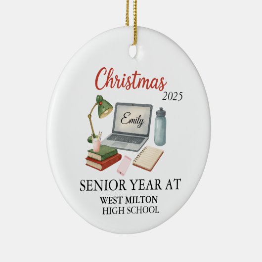 Senior Year Ornament, Custom Senior Glass Ornament (Rechts)
