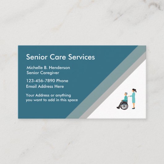Senior zorgverlener Business Card-sjabloon Visitekaartje (Voorkant)