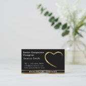 Senior zorgverlener Golden Heart Design Visitekaartje (Staand voorkant)