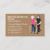 Senior zorgverlener Home Gezondheidszorg Visitekaa Visitekaartje (Voorkant)