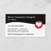 Senior zorgverlener Loving Heart Design Visitekaartje (Voorkant)