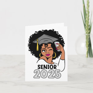Senioren CL van 2025 Afstuderen 25 Afro zwarte vro Kaart