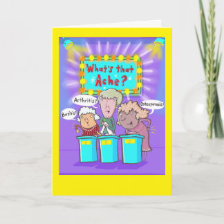 Senioren op een "What's the Ache" spel show. Kaart