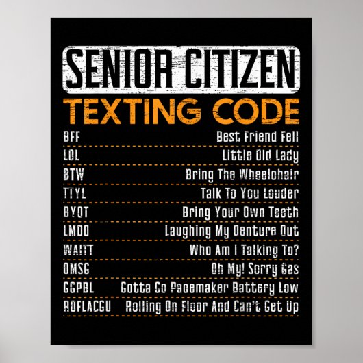 Senioren sms-code voor een opa of oma poster (Voorkant)