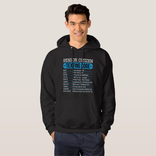 Senioren Tekstcode Grappig Oude Mensen Idee Hoodie (Voorkant volledig)