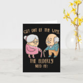 Senioren Thuisverzorger Grappig Ouderen Verpleegku Kaart (Gele Bloem)