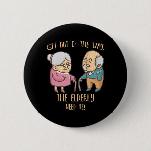 Senioren Thuisverzorger Grappig Ouderen Verpleegku Ronde Button 5,7 Cm
