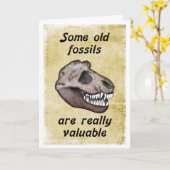 Senioren Verjaardag, T-Rex, wat oude fossielen, pl Kaart (Gele Bloem)