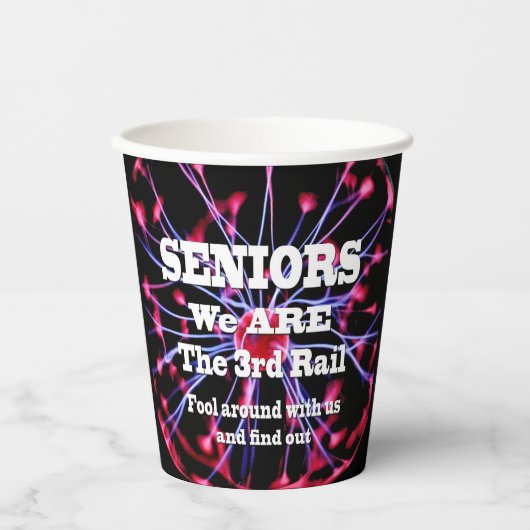 Senioren Wij zijn de derde rail Papieren Bekers (Voorkant)
