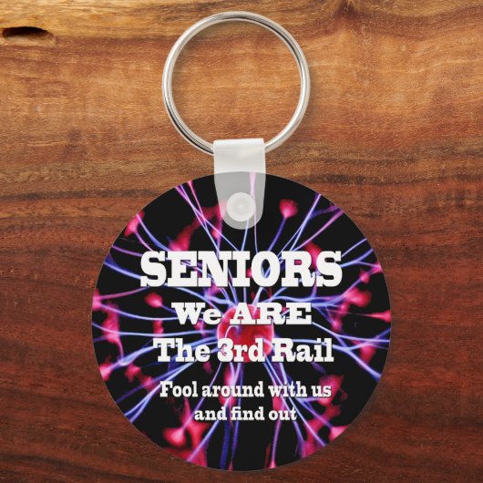 Senioren Wij zijn de derde rail Sleutelhanger (Achterkant)