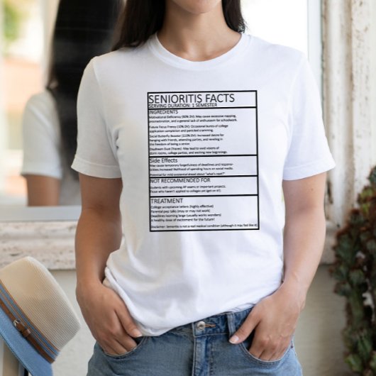 Senioritis feiten/Afsluiting van de middelbare sch T-shirt