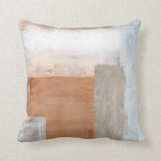 'Seniority' Grey and Brown Abstract Art Pillow Kussen