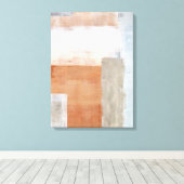 'Seniority' Grijs en Beige Abstracte kunst Canvas Afdruk (Insitu (Houten vloer))