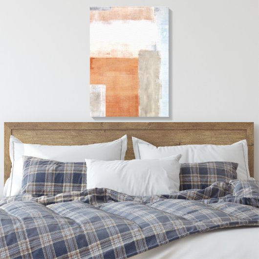 'Seniority' Grijs en Beige Abstracte kunst Canvas Afdruk (Insitu (Slaapkamer))