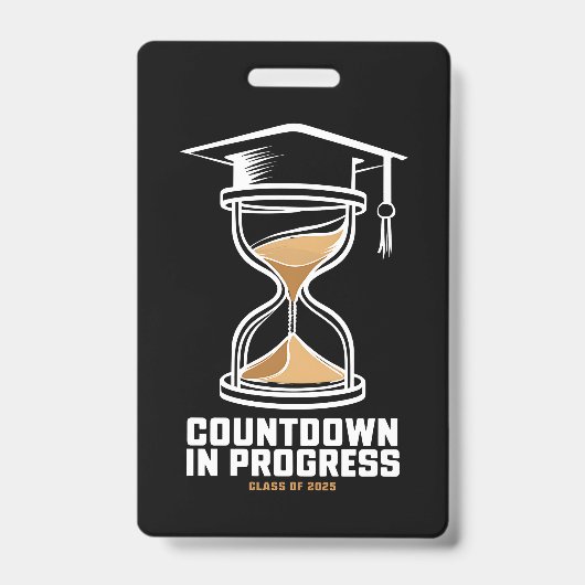 Seniorklas van 2025 Countdown naar afstudeercadeau Badge (Voorzijde)