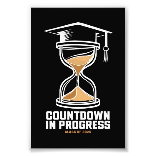 Seniorklas van 2025 Countdown naar afstudeercadeau Foto Afdruk (Voorkant)