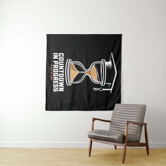 Seniorklas van 2025 Countdown tot afstudeercadeau Wandkleed (In Situ (horizontaal))