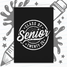Seniorklas van 2026 Cool Vintage Badge Afstuderen Kaart
