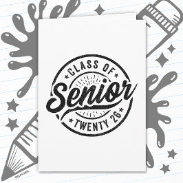 Seniorklas van 2026 Cool Vintage Badge Afstuderen Kaart