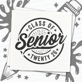 Seniorklas van 2026 Cool Vintage Badge Afstuderen Servet