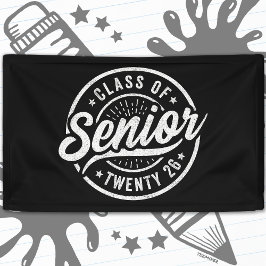 Seniorklas van 2026 Cool Vintage Badge Afstuderen Spandoek