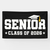 Seniorklas van 2026 Vette Afstudeertypografie Spandoek (Horizontaal)