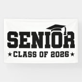 Seniorklas van 2026 Vette Afstudeertypografie Spandoek (Horizontaal)