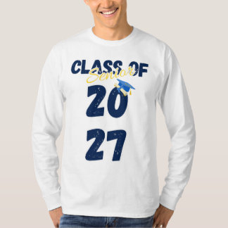 Seniorklas van 2027 afstudeertypografie in retro-s t-shirt