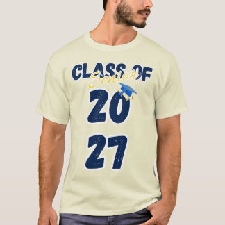 Seniorklas van 2027 afstudeertypografie in retro-s t-shirt