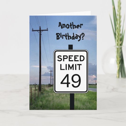 Seniors Card - Another Birthday? speed limit sign Kaart (Voorkant)