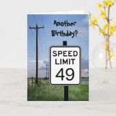 Seniors Card - Another Birthday? speed limit sign Kaart (Gele Bloem)