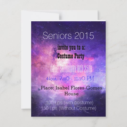 Seniors party kaart (Voorkant)