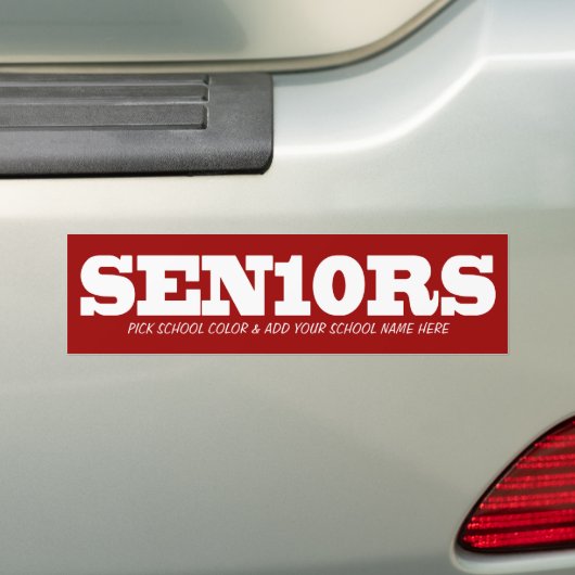 Seniors_Pick kleur en voeg School 2010 toe Bumpersticker (Op auto)