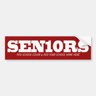 Seniors_Pick kleur en voeg School 2010 toe Bumpersticker
