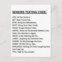 Seniors Texting Code Briefkaart