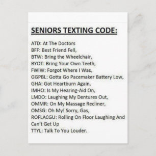Seniors Texting Code Briefkaart