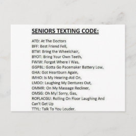 Seniors Texting Code Briefkaart