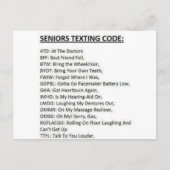 Seniors Texting Code Briefkaart (Voorkant)